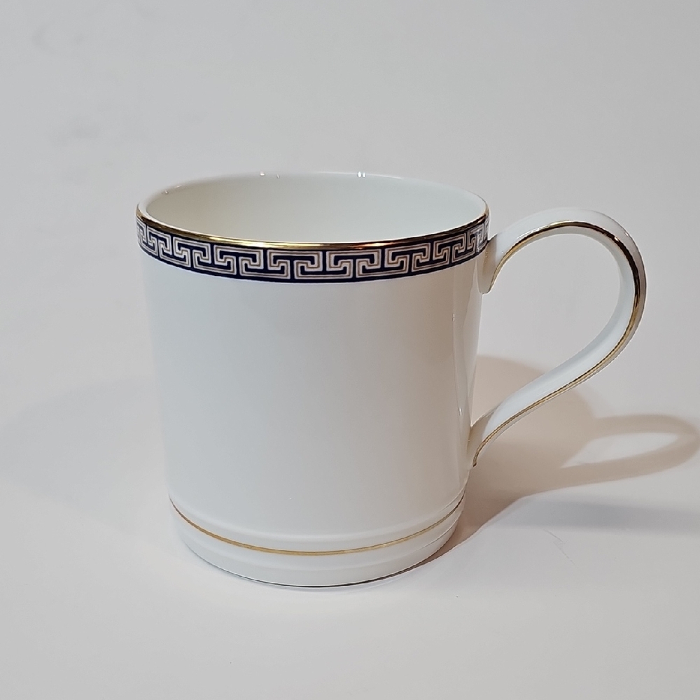 Vintage Wedgewood England Bone China Palatia Mug w/Greek Key Design + Gold Trim